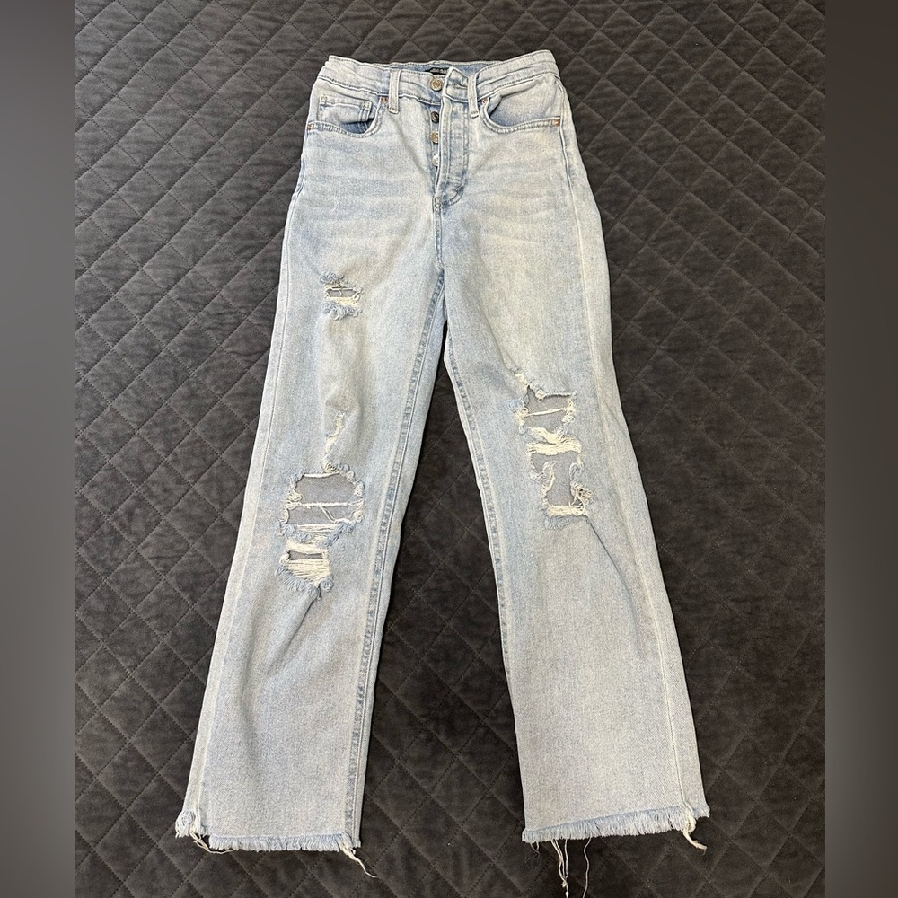 Wild Fable Highest rise straight leg with cut offs distressed